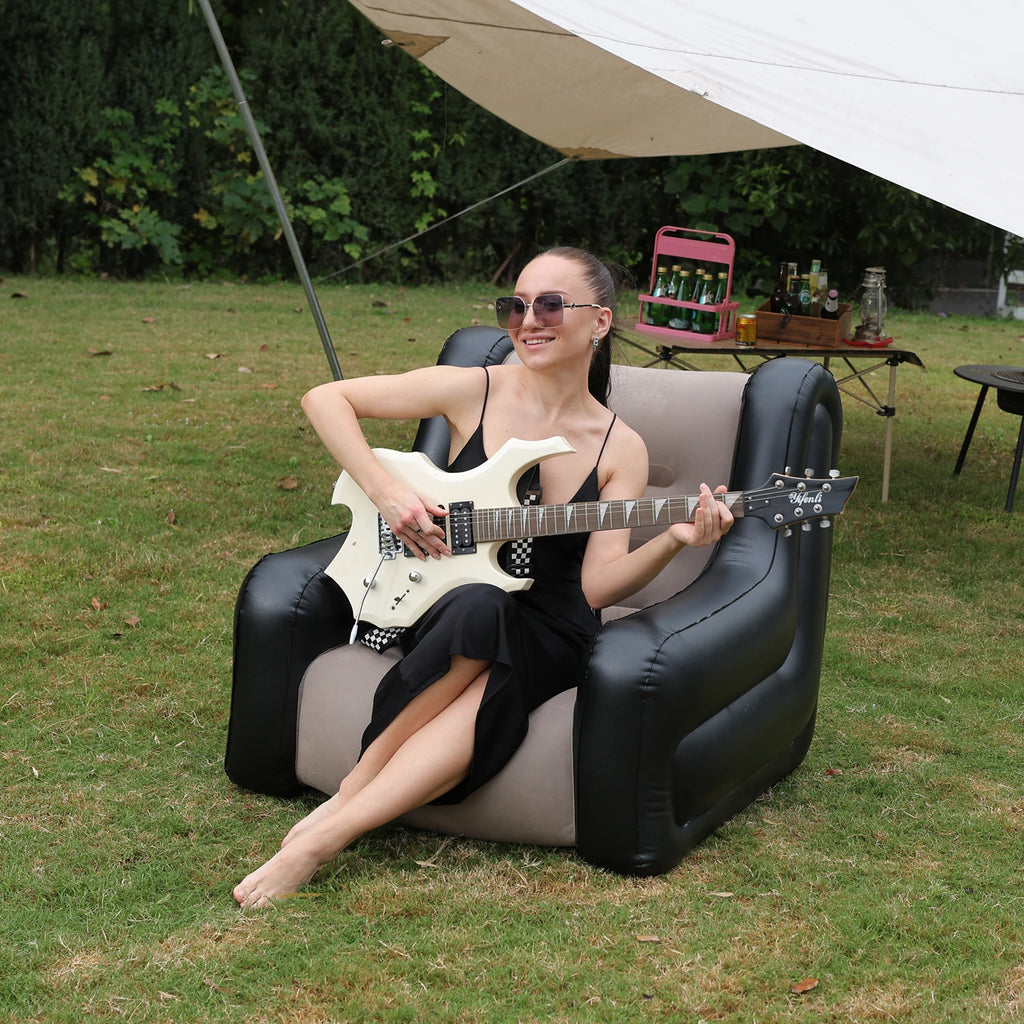 Air Mattress Inflatable Sofa Double Inflatable Chair For Flodable Blow Up Couch Lounger Portable Air Sofa Indoor Tent Camping