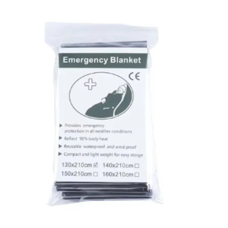 Emergent Blanket Mylar Thermal Outdoor Survive First Aid Kit Rescue Space Foil Camp Hike Mountaineer Bug Out Heat Retain