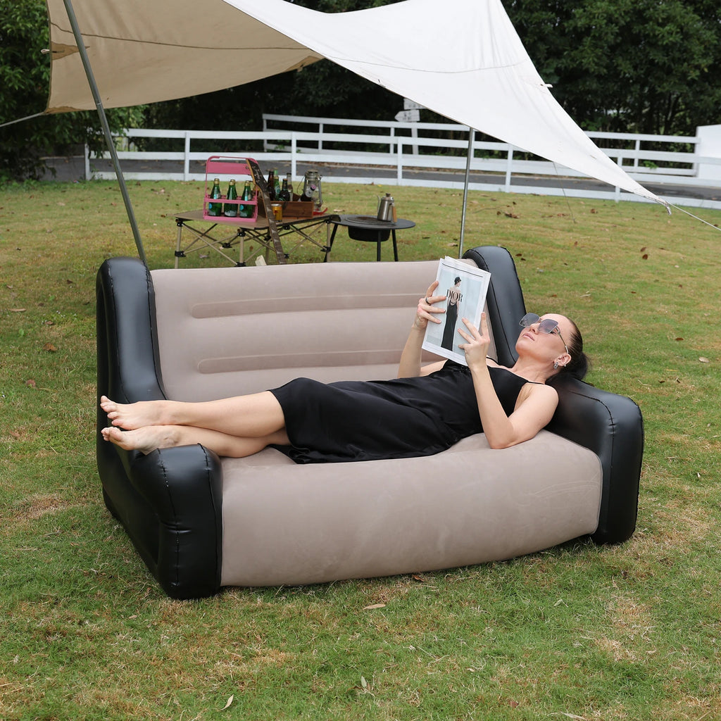 Air Mattress Inflatable Sofa Double Inflatable Chair For Flodable Blow Up Couch Lounger Portable Air Sofa Indoor Tent Camping