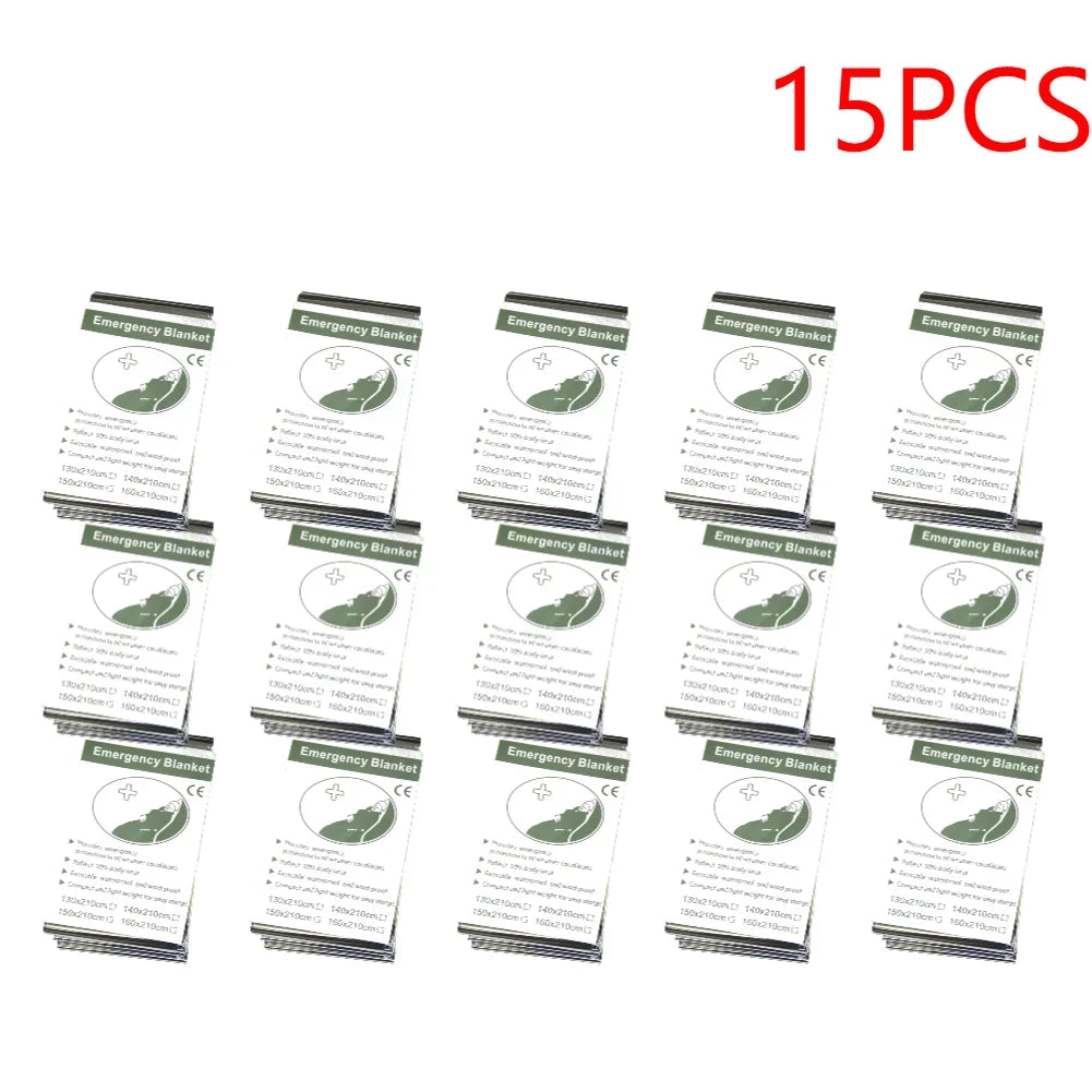 1-20PCS Emergency Blanket Outdoor Survival First Aid Kit Windproof Insulation Lifesaving PET Keep Foil Thermal Rescue Blanket