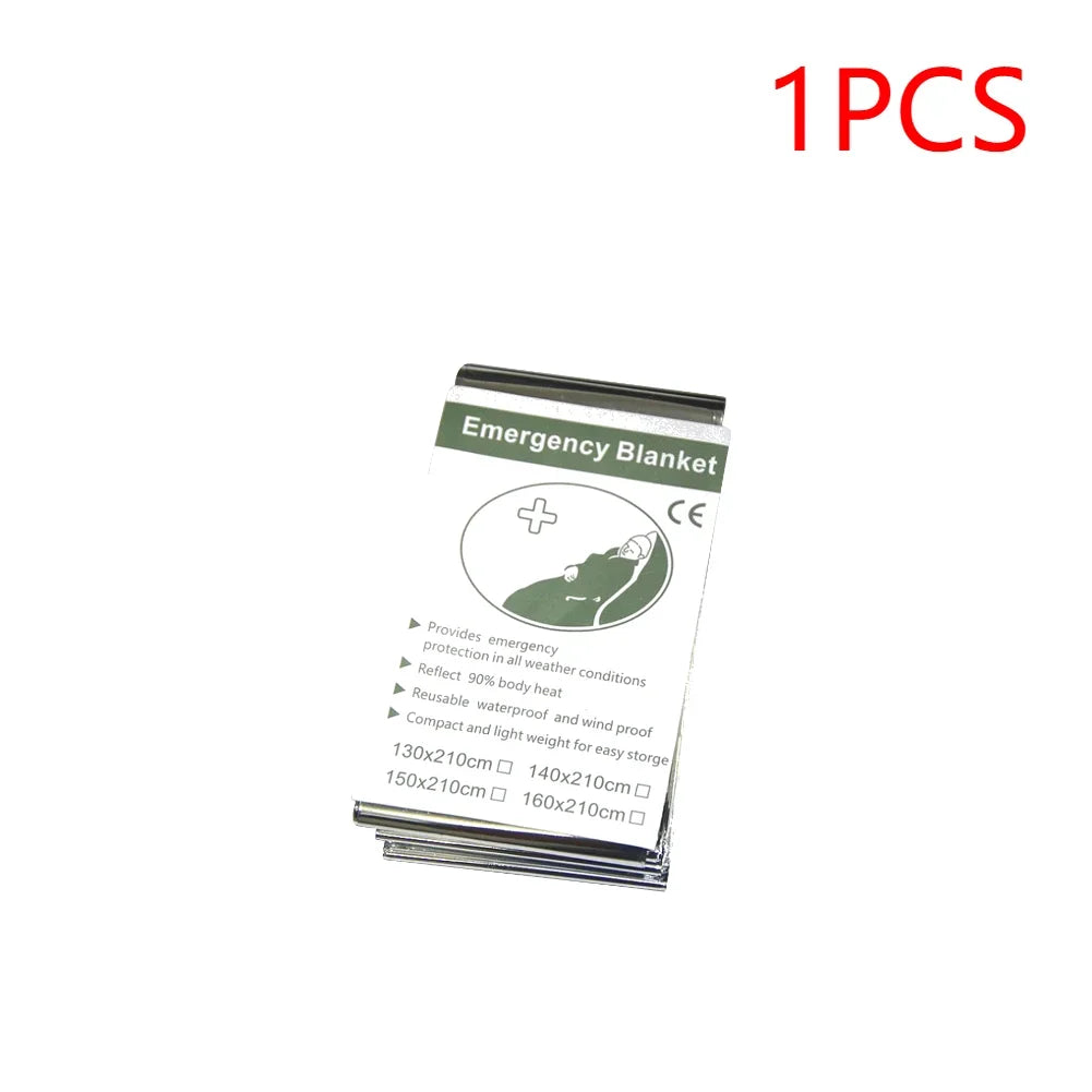 1-20PCS Emergency Blanket Outdoor Survival First Aid Kit Windproof Insulation Lifesaving PET Keep Foil Thermal Rescue Blanket