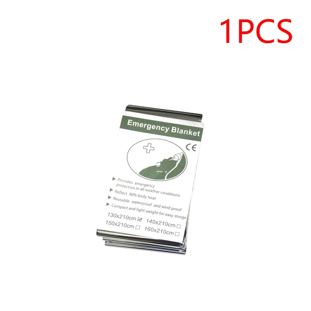 1-20PCS Emergency Blanket Outdoor Survival First Aid Kit Windproof Insulation Lifesaving PET Keep Foil Thermal Rescue Blanket