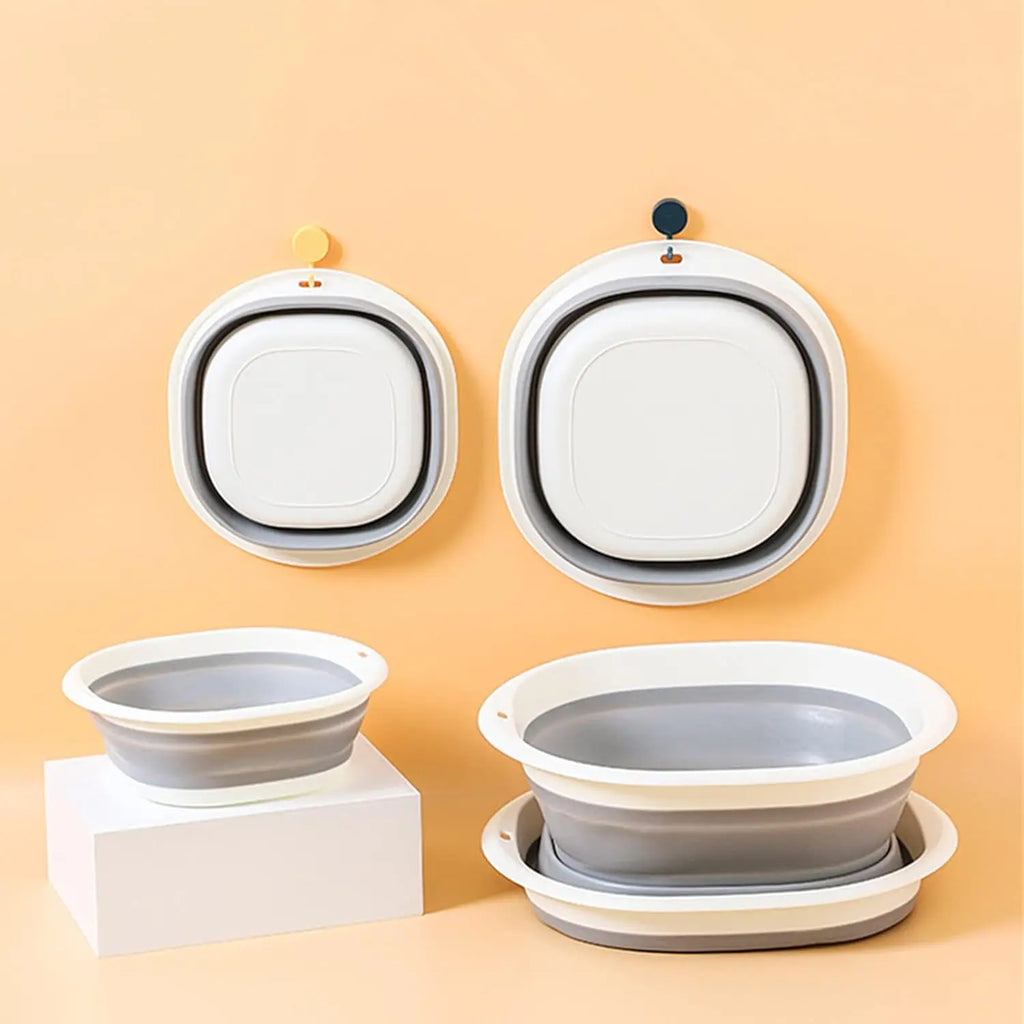 Foldable Washbasin Multipurpose Plastic Compression Washbasin Lightweight Portable Basin Collapsible Basin for Camping Sink and