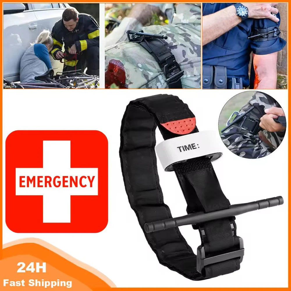 Emergency Tourniquet Tactical - Single Handed Medical First Aid Strap for Outdoor, Hiking, Camping, Travel, Survival Kit