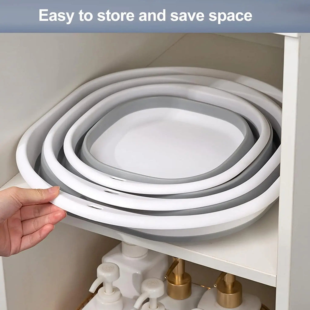 Foldable Washbasin Multipurpose Plastic Compression Washbasin Lightweight Portable Basin Collapsible Basin for Camping Sink and