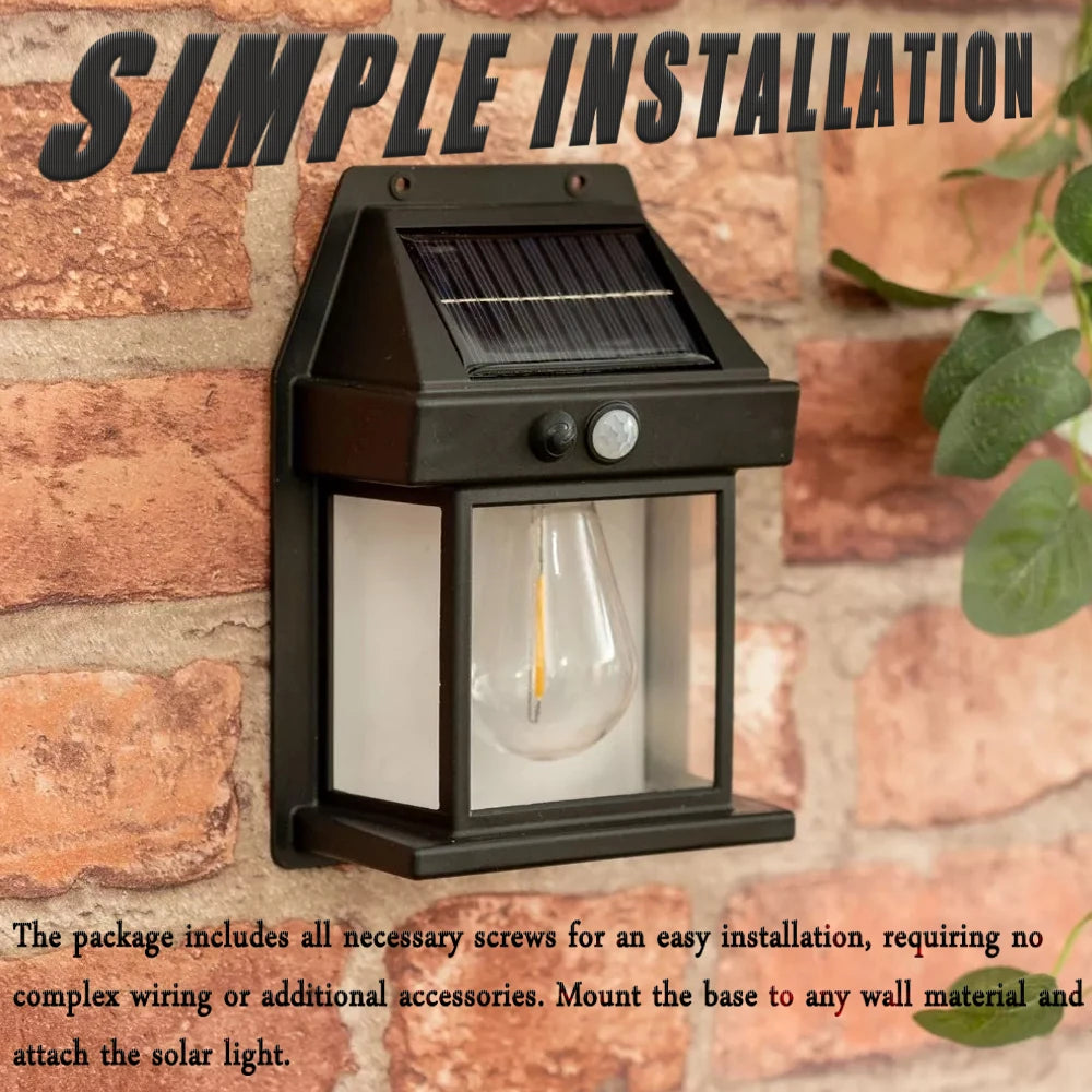 Solar Lights Outdoor Exterior Wall Lamps Retro Body Induction Atmosphere Christmas Fairy Lights Solar Charging Desk Lamps Gifts