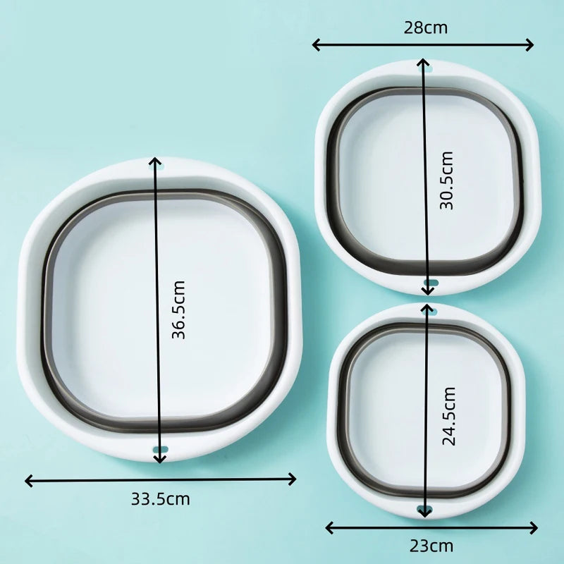 Foldable Washbasin Multipurpose Plastic Compression Washbasin Lightweight Portable Basin Collapsible Basin for Camping Sink and