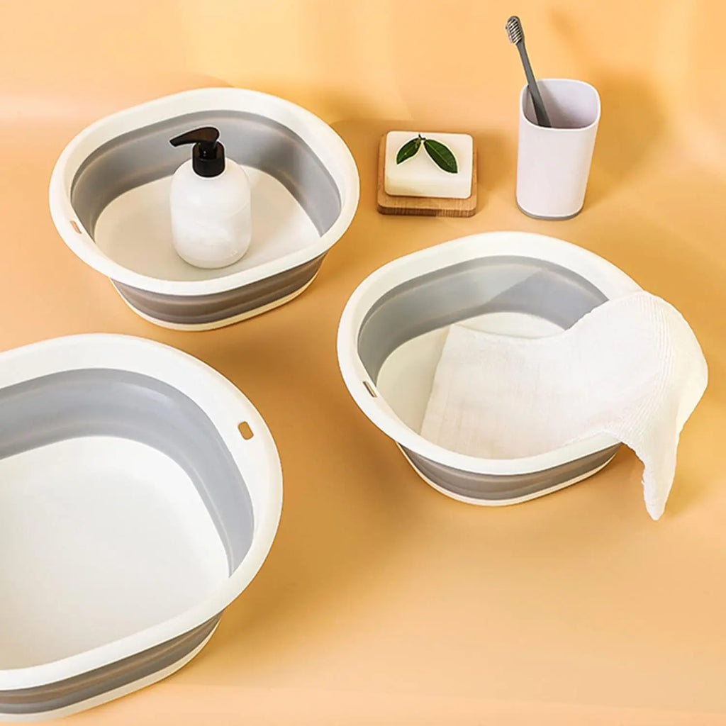 Foldable Washbasin Multipurpose Plastic Compression Washbasin Lightweight Portable Basin Collapsible Basin for Camping Sink and