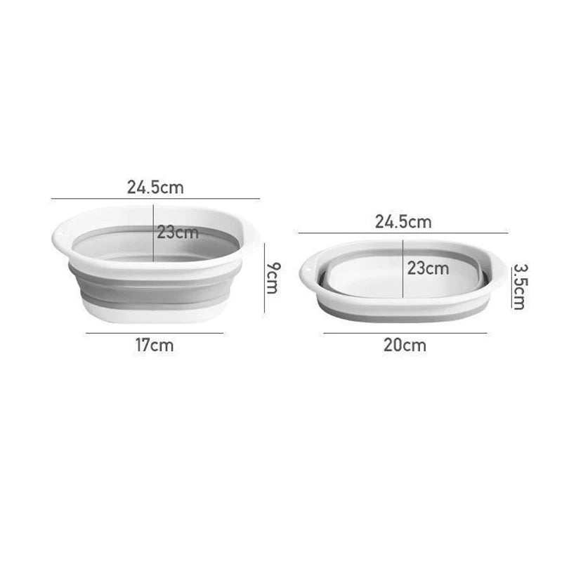 Foldable Washbasin Multipurpose Plastic Compression Washbasin Lightweight Portable Basin Collapsible Basin for Camping Sink and