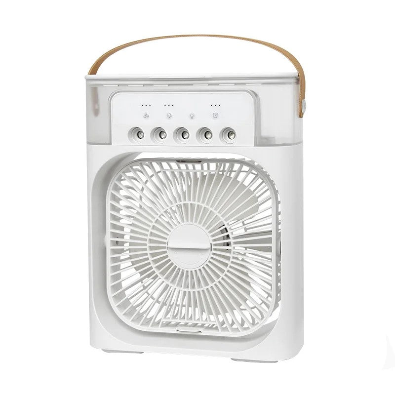 New 3 In 1 Portable Fan AIr Conditioner Household Mini Air Cooler LED Night Light Humidifier Air Adjustment Fan Office Home Fan