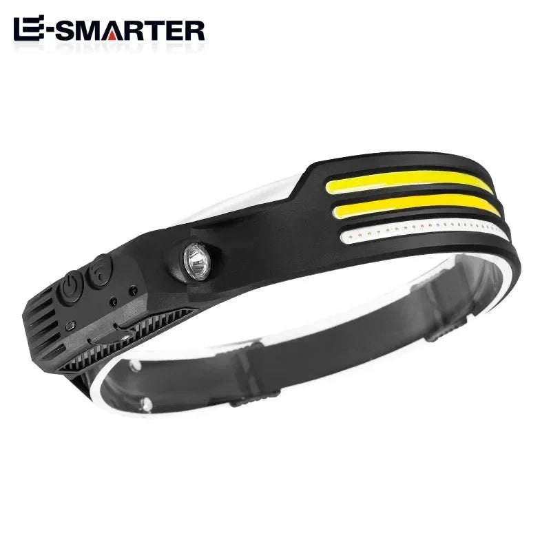 6 Modes LED Induction Headlamp COB Sensor Head Lamp Rechargeable Built-in Battery Flashlight Outdoor Work Lighting Headlights