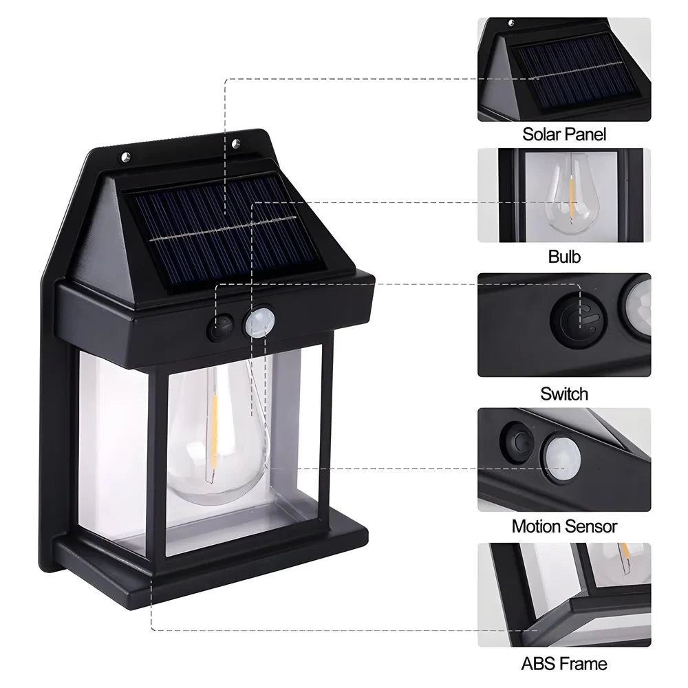Solar Lights Outdoor Exterior Wall Lamps Retro Body Induction Atmosphere Christmas Fairy Lights Solar Charging Desk Lamps Gifts