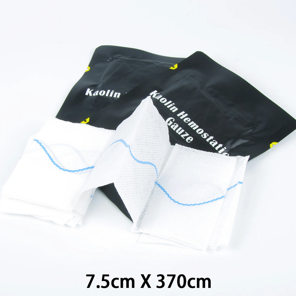 Hemostatic Kaolin Gauze Combat Emergency Trauma Z-Fold Soluble For Ifak Tactical First Aid Kit Medical Wound Dressing