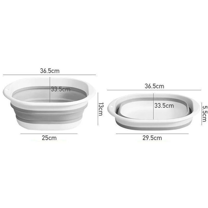 Foldable Washbasin Multipurpose Plastic Compression Washbasin Lightweight Portable Basin Collapsible Basin for Camping Sink and