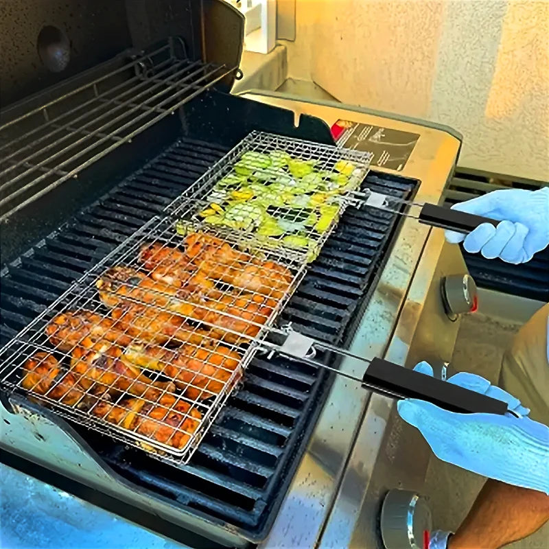 Grill Basket Stainless Steel Grill Baskets forOutdoor Grill |Grill AccessoriesforOutdoorGrill CampfireCooking Equipment