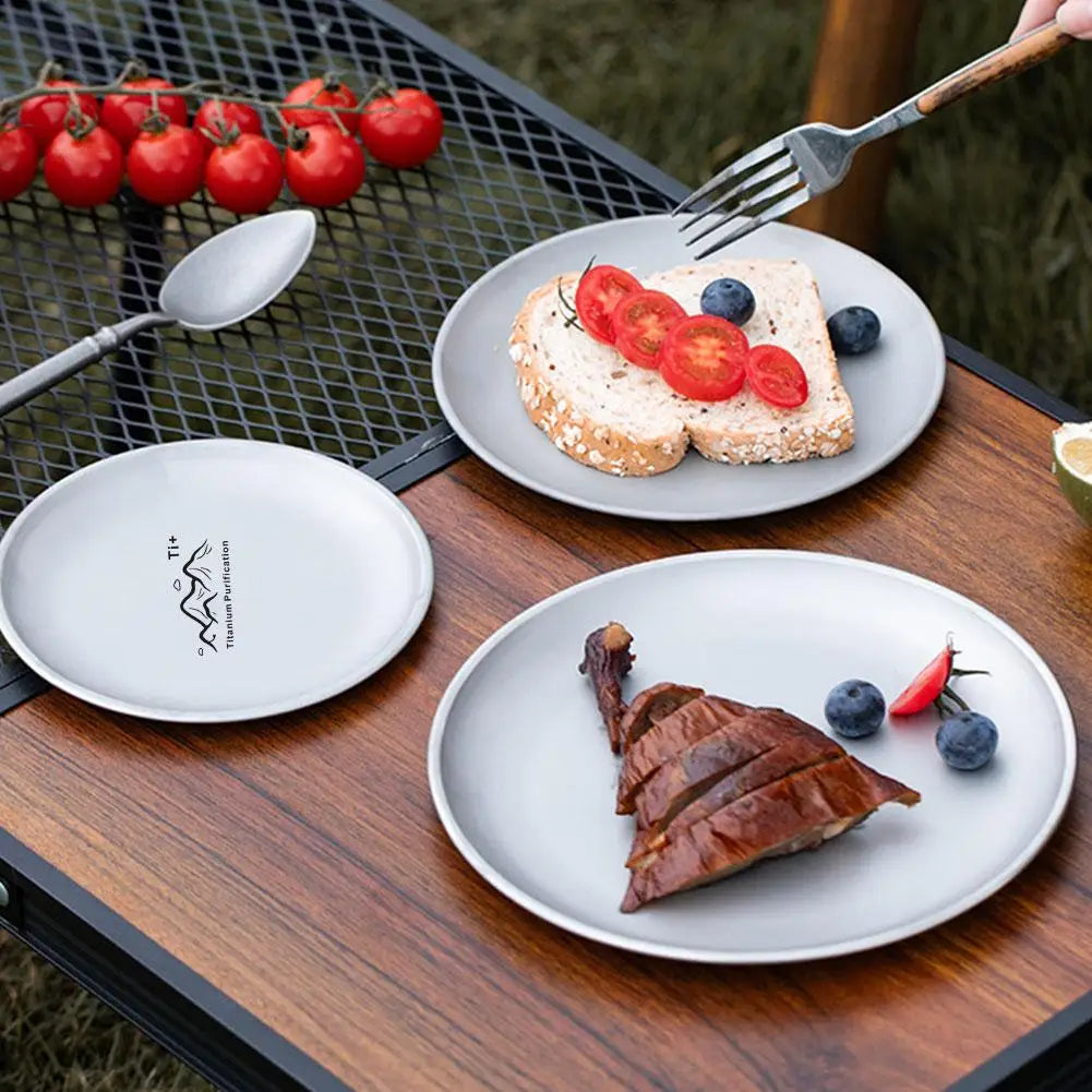 Camping Titanium Camping Plate Travel Tableware | Stackable Camping Supplies Equipment | For Backpacking Picnic Backcountry Use