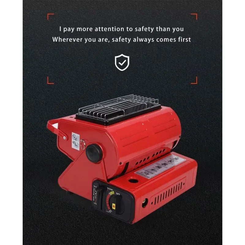 Portable Gas Camping Stove Outdoor Picnic BBQ Stove Portable Hand Warmer Home Heater Cassette Stove for Camping Tent Fishing