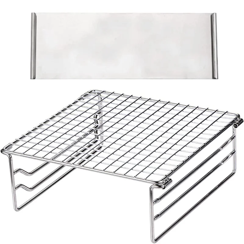 Grate Camping Grill Mini Outdoor Grill Grid Stainless Steel For Picnic Hiking Camping BBQ-AT64