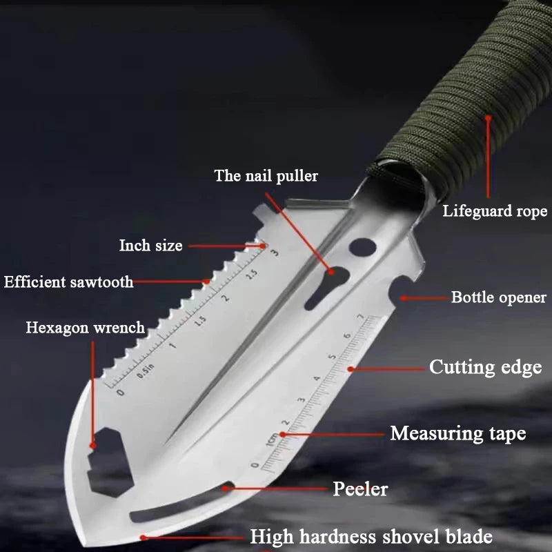 Camping Portable Engineer Shovel Hiking Trowel Field Survival Tools Ultralight Small Multitool Ordnance Shovel