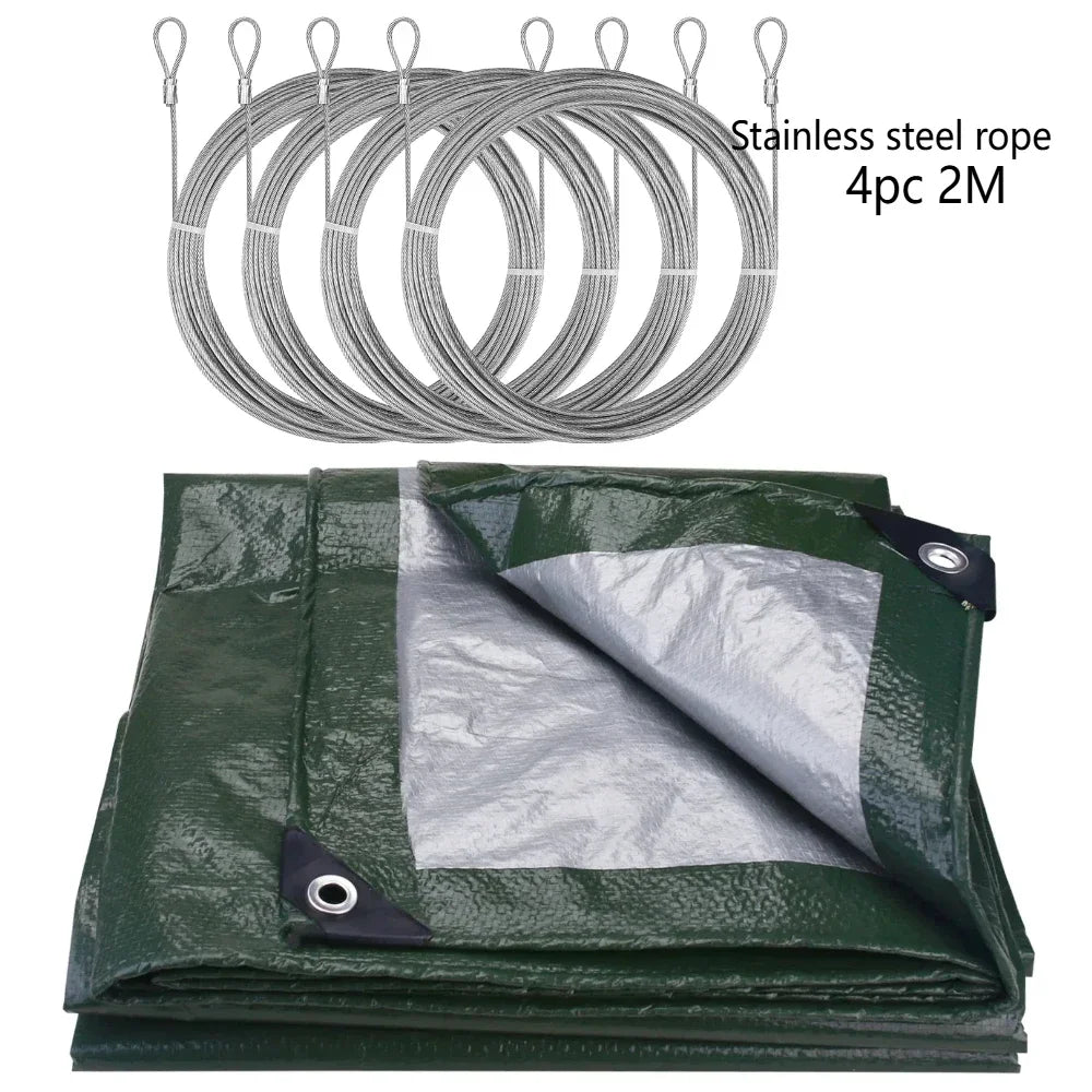 Large Tarpaulin Waterproof Camping Tent Tarp Garden Rain Cover Awning Beach Shade Canopy Multipurpose Outdoor Sun Shelter