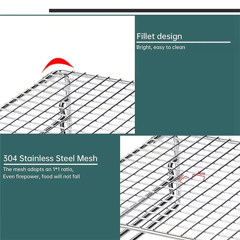 Grate Camping Grill Mini Outdoor Grill Grid Stainless Steel For Picnic Hiking Camping BBQ-AT64