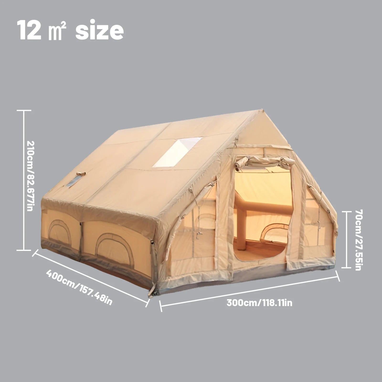 PAKICETUS Inflatable camping tent 4-8 people with windows portable water-resistant camping tent  Four season tents