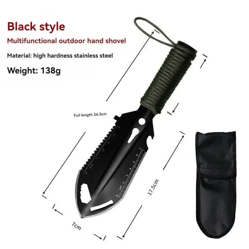 Camping Portable Engineer Shovel, Field Survival Tools, Outdoor Stainless Steel Multi-functional Small Tactical Hand Shovel