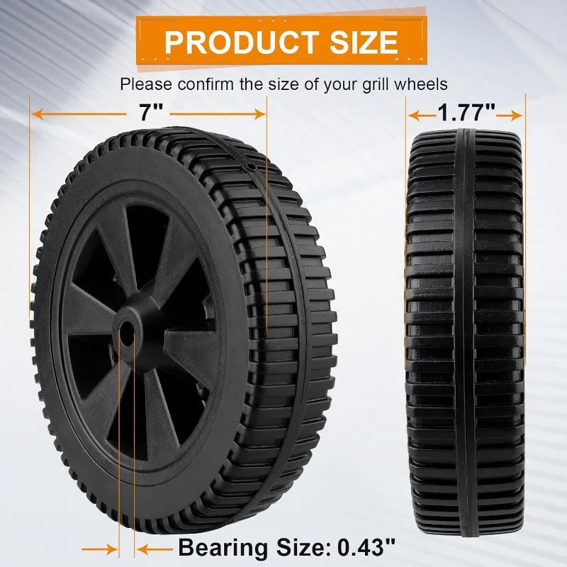 Grill Wheels Replacement Parts for Charbroil Various Models Other Brands Multi-functional Barbecue Grills Kitchen Accessories