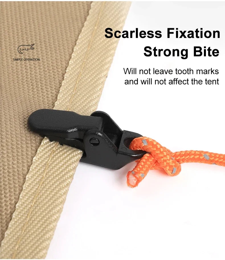 10/20/50pcs Sturdy Tent Clips for Outdoor Tarpaulin Clips Anti-wind Fixed Camping Tent Hook Crocodile Clamp Clip for Camping