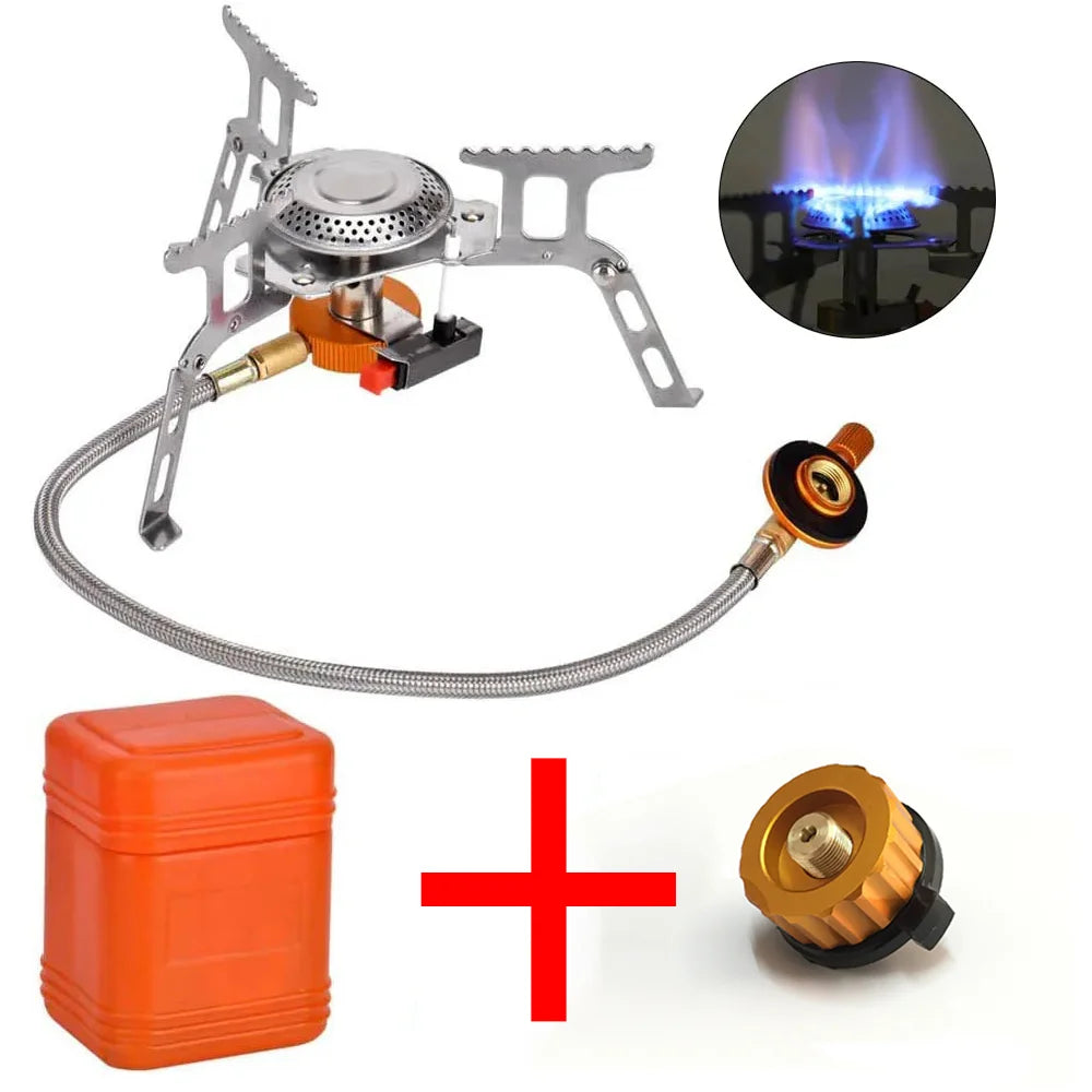 Camping Gas Stove Outdoor Tourist Burner Big Power Heater Tourism Cooker Barbecue Tourism Supplies Picnic Equipment