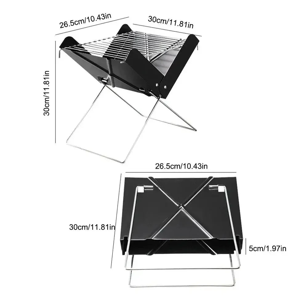 Heavy Duty Portable Folding Metal Grill for Camping Outdoor Cooking Desktop Camp Fire Barbecue Grilling Picnics
