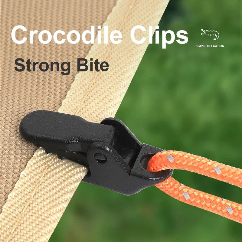 10/20/50pcs Sturdy Tent Clips for Outdoor Tarpaulin Clips Anti-wind Fixed Camping Tent Hook Crocodile Clamp Clip for Camping