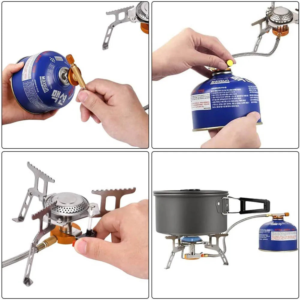 Camping Gas Stove Outdoor Tourist Burner Big Power Heater Tourism Cooker Barbecue Tourism Supplies Picnic Equipment