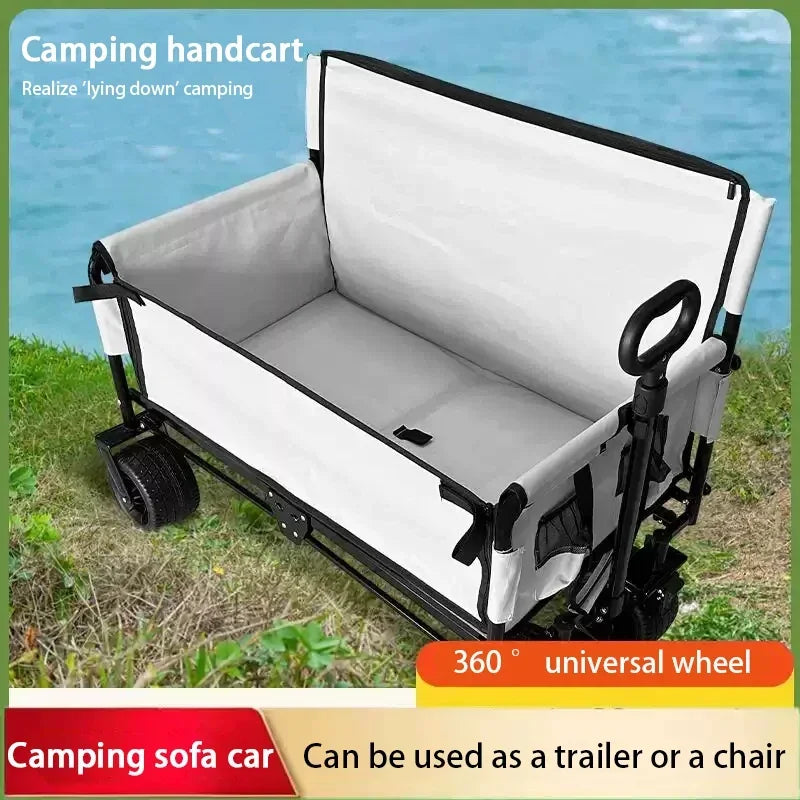 Outdoor multifunctional camping vehicle, stall, folding small cart, outdoor sofa, camping vehicle, multi-purpose folding vehicle