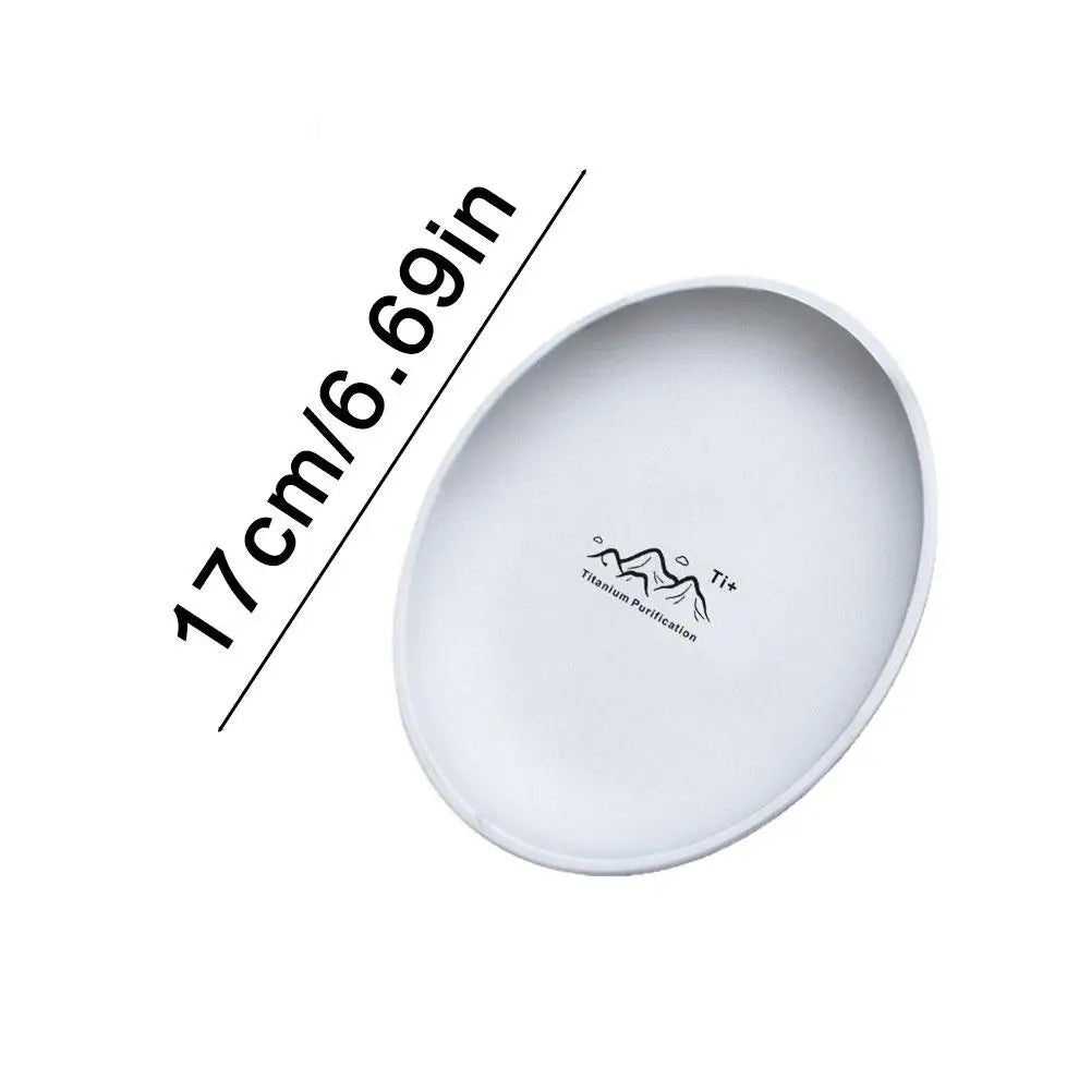 Titanium Camping Plate Multi-Purpose Creative Camping Plate For Barbecue Home Titanium Dinnerware Round Frosted Picnic Gear