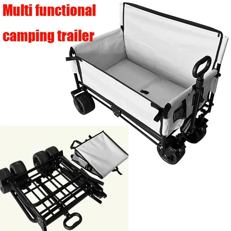 Large-capacity Outdoor Camper Hiking Beach Picnic Camping Folding Stall To Carry Brakes Heavy Duty Off Road Utility Cart