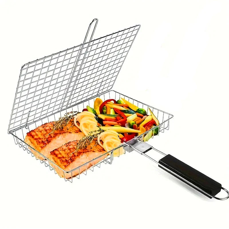 Grill Basket Stainless Steel Grill Baskets forOutdoor Grill |Grill AccessoriesforOutdoorGrill CampfireCooking Equipment