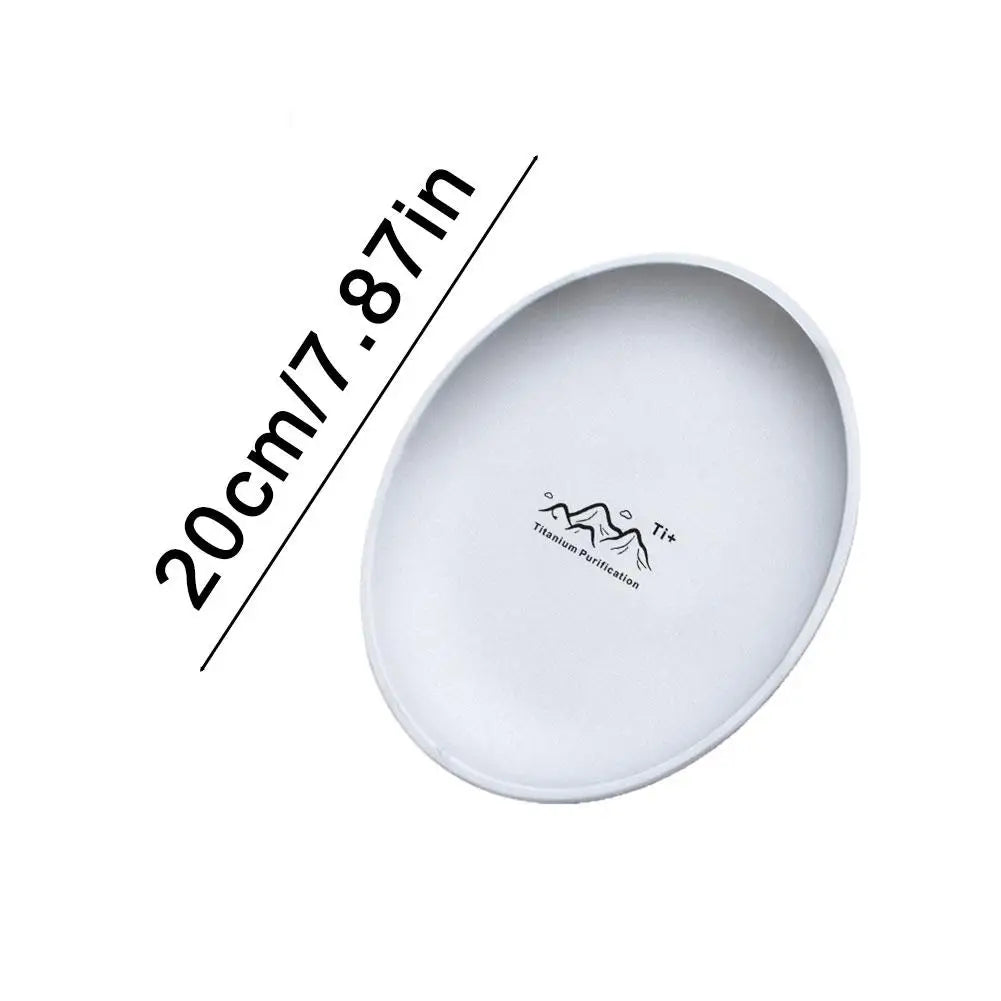 Titanium Camping Plate Multi-Purpose Creative Camping Plate For Barbecue Home Titanium Dinnerware Round Frosted Picnic Gear
