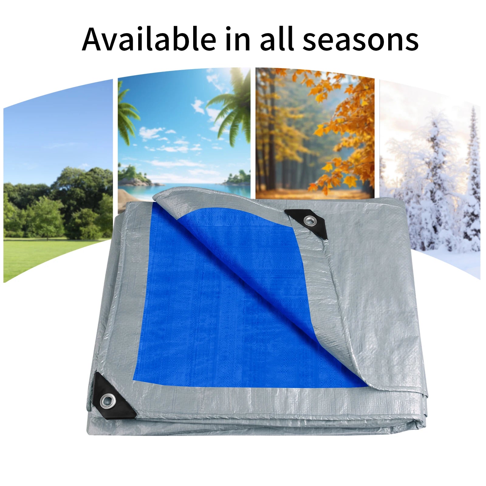 Large Tarpaulin Waterproof Camping Tent Tarp Garden Rain Cover Awning Beach Shade Canopy Multipurpose Outdoor Sun Shelter