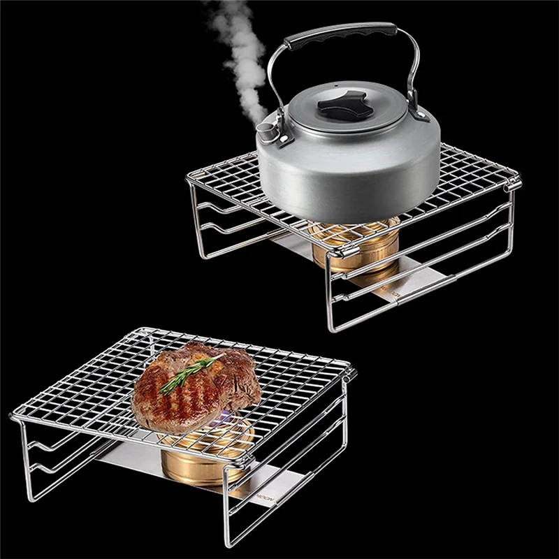 Grate Camping Grill Mini Outdoor Grill Grid Stainless Steel For Picnic Hiking Camping BBQ-AT64