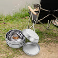 Camping Cookware Set Lightweight Portable Gear Compact Cooking Gear Pot and Pan Frying Pan for Camp Picnic