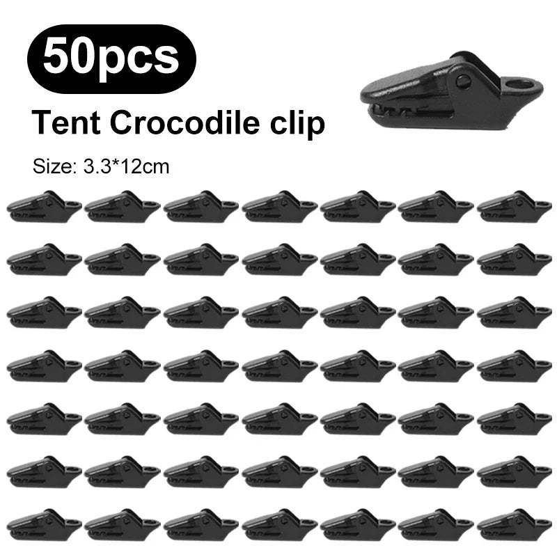 10/20/50pcs Sturdy Tent Clips for Outdoor Tarpaulin Clips Anti-wind Fixed Camping Tent Hook Crocodile Clamp Clip for Camping
