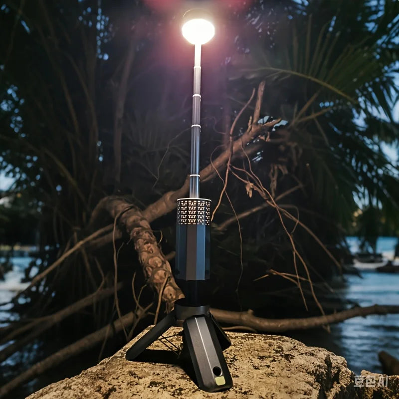 Telescopic Camping Lights, Portable Lantern with Storage Bag, 13200mAh Rechargeable Outdoor Emergency Light With Flashlight
