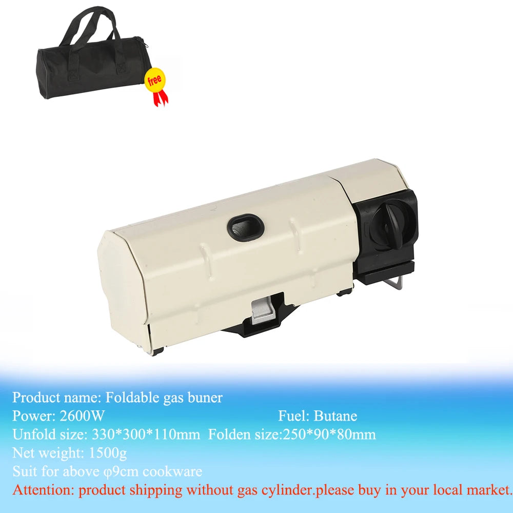 2600W Travel Cooking Grill  Portable Folding Stove Camping Gas Stove  Outdoor Hiking BBQ Cooker Cassette Gas Burner For Fishing