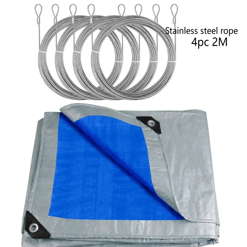 Large Tarpaulin Waterproof Camping Tent Tarp Garden Rain Cover Awning Beach Shade Canopy Multipurpose Outdoor Sun Shelter