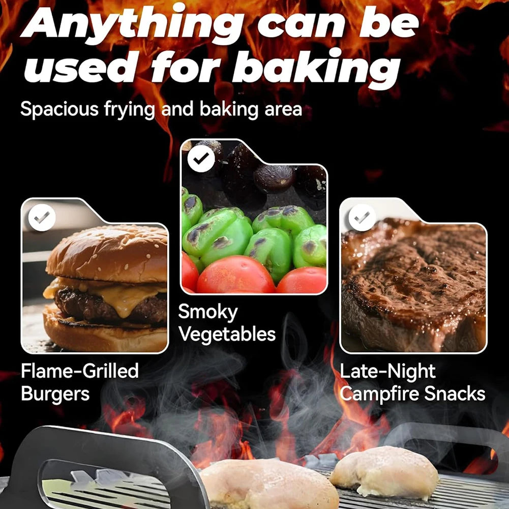 Collapsible BBQ Grills Outdoor Small Folding Metal Grills Upgraded Thickened Quick Assembly Slot Grills For Camping Picnics