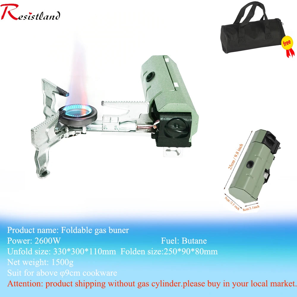 2600W Travel Cooking Grill  Portable Folding Stove Camping Gas Stove  Outdoor Hiking BBQ Cooker Cassette Gas Burner For Fishing