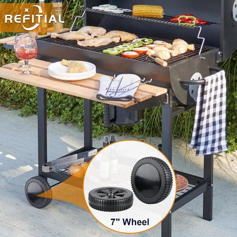 Grill Wheels Replacement Parts for Charbroil Various Models Other Brands Multi-functional Barbecue Grills Kitchen Accessories