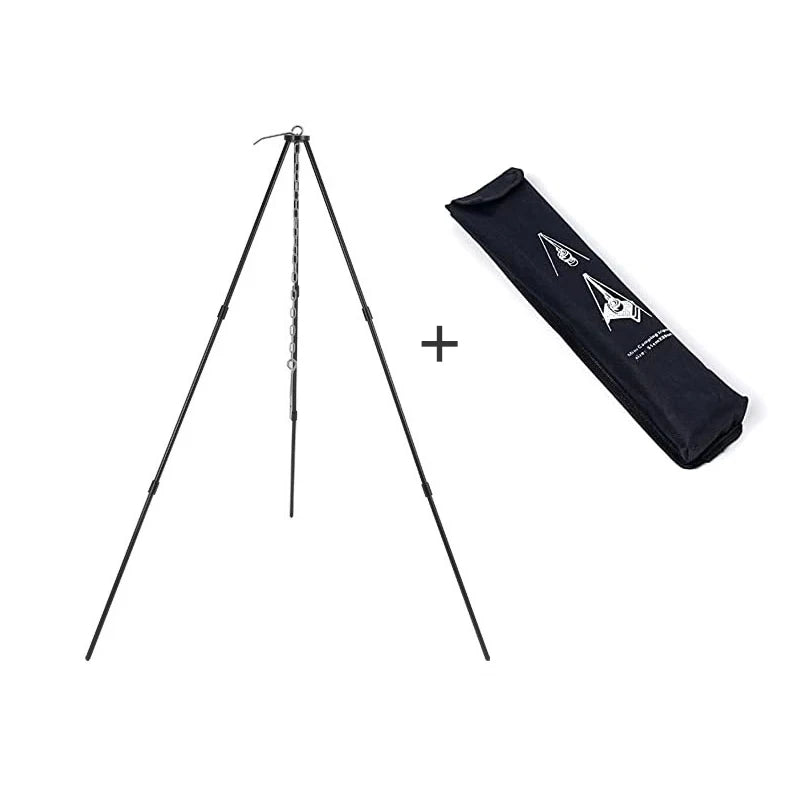 Camping Tripod Stand, Outdoor Cooking Tripod, Aluminum Telescopic Campfire Tripods, for Adjustable Chain, Lightweight, Portable.