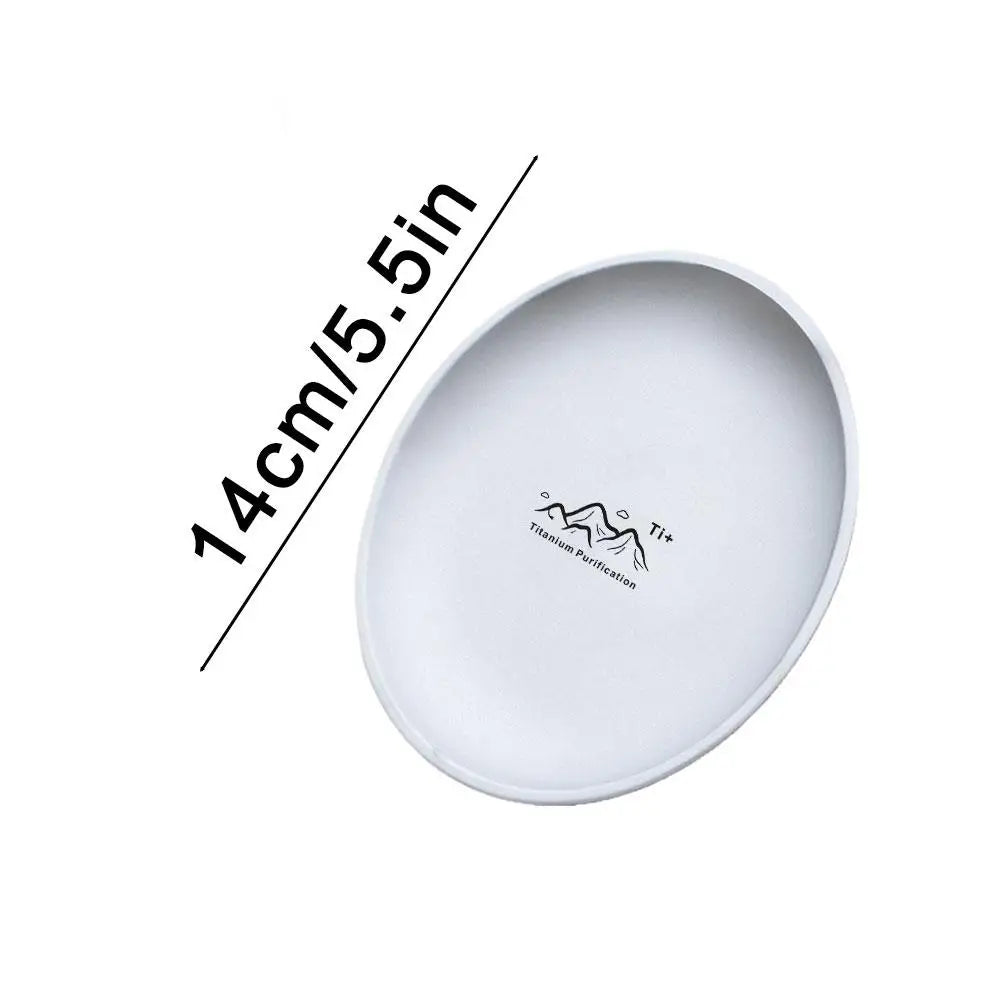 Titanium Camping Plate Multi-Purpose Creative Camping Plate For Barbecue Home Titanium Dinnerware Round Frosted Picnic Gear